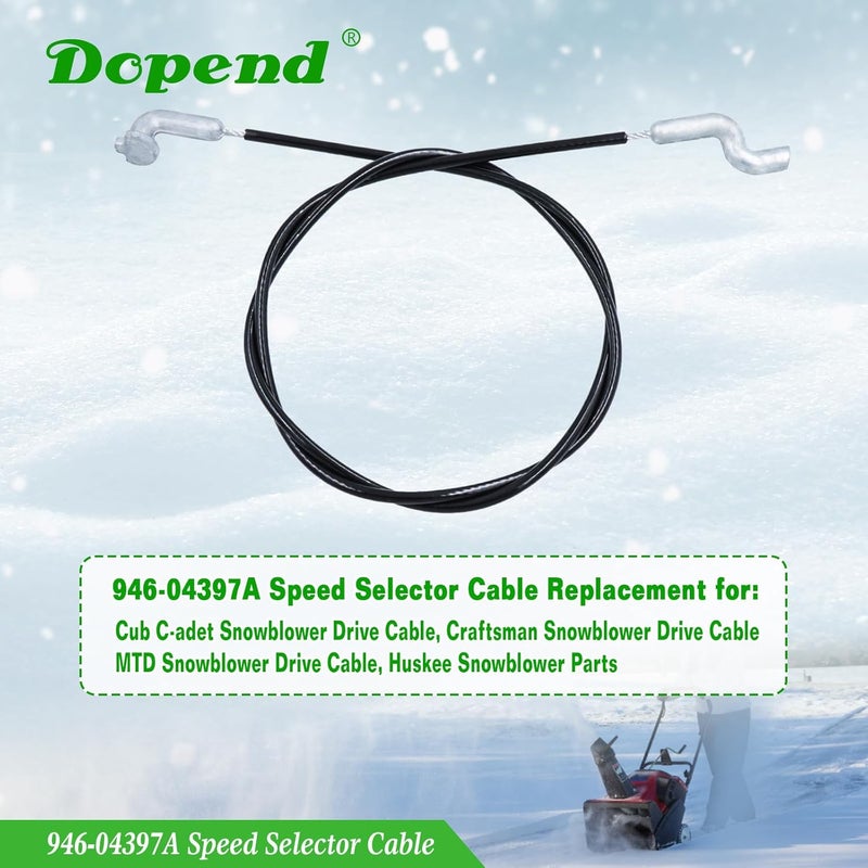 Dopend 946-04397A Speed Selector Cable for Craftsman, MTD, Cub Cadet, Troy Bilt, Huskee Snowblower Parts, Replaces 746-04397, 746-04397, 946-04397 - Image 2